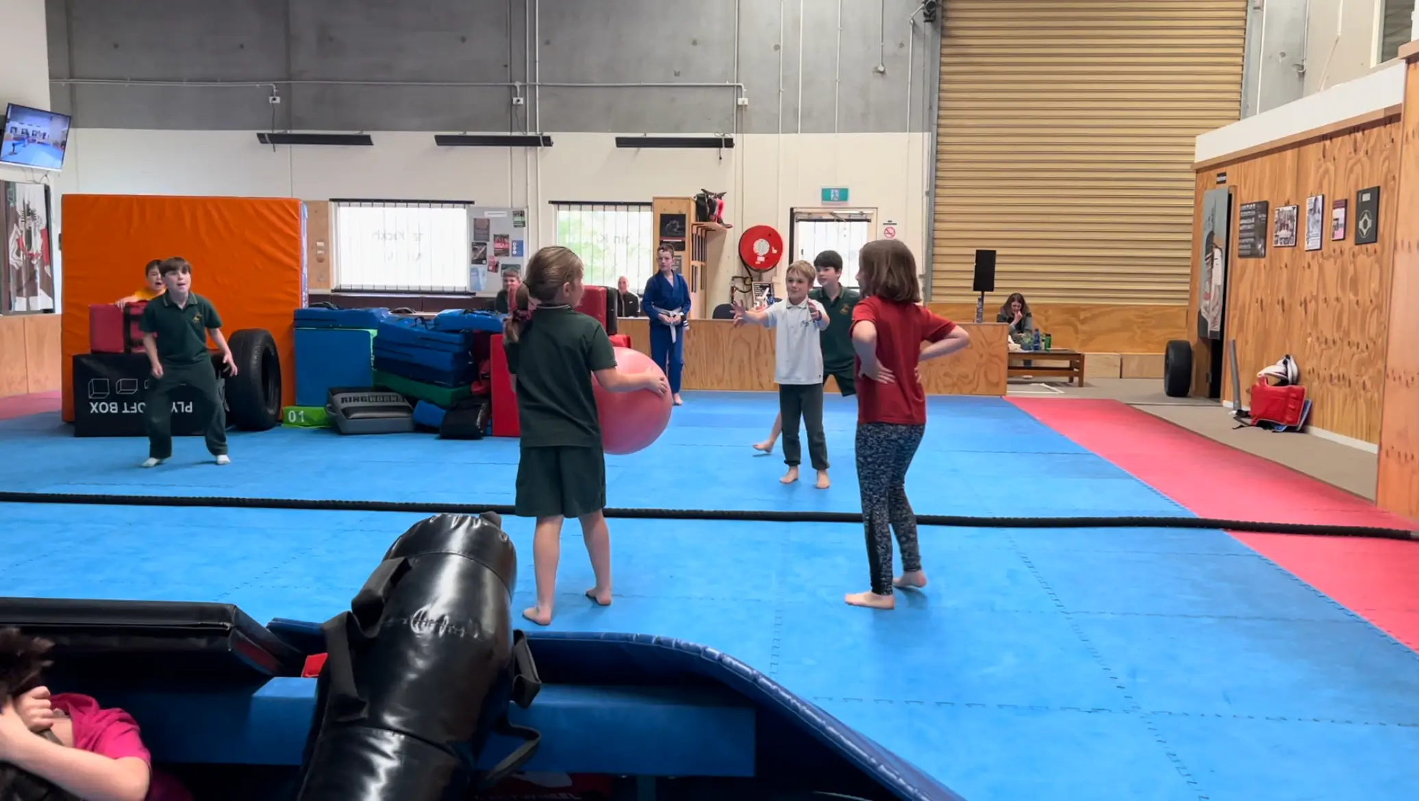 Game being played during kids functional fitness in Eltham Australia.