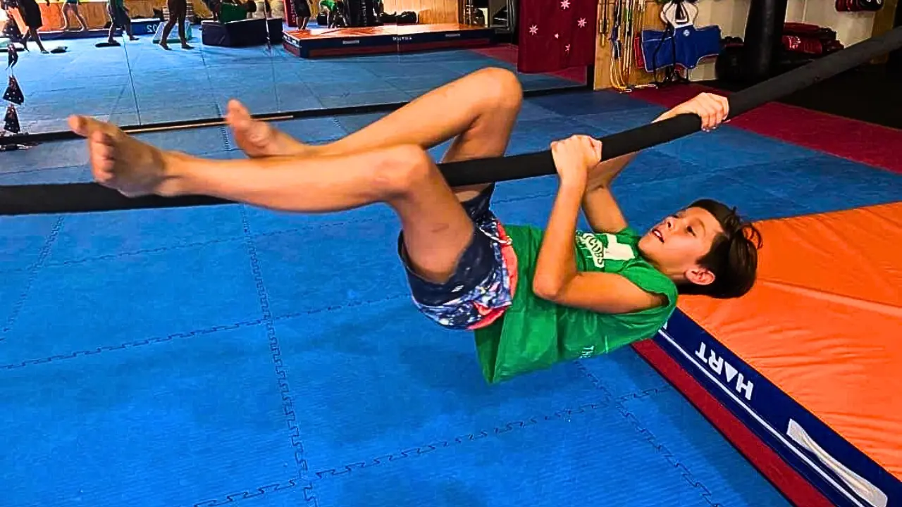 climbing during kids functional fitness class in Eltham Australia