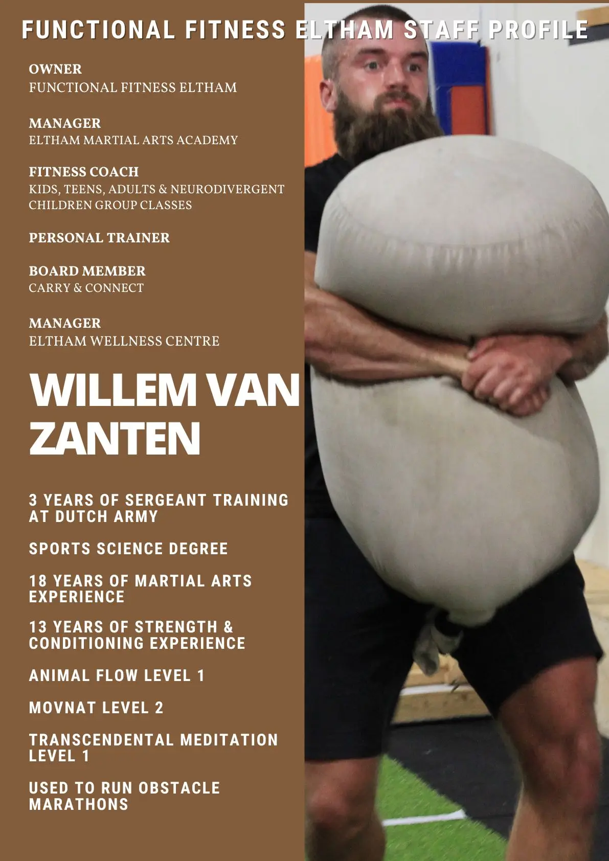 willem van zanten personal trainer at functional fitness eltham